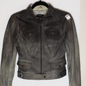 Bebe Crop Moto Gray Ombre Jacket